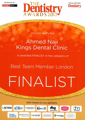 Best Team Member London (Dr Ahmed Naji)